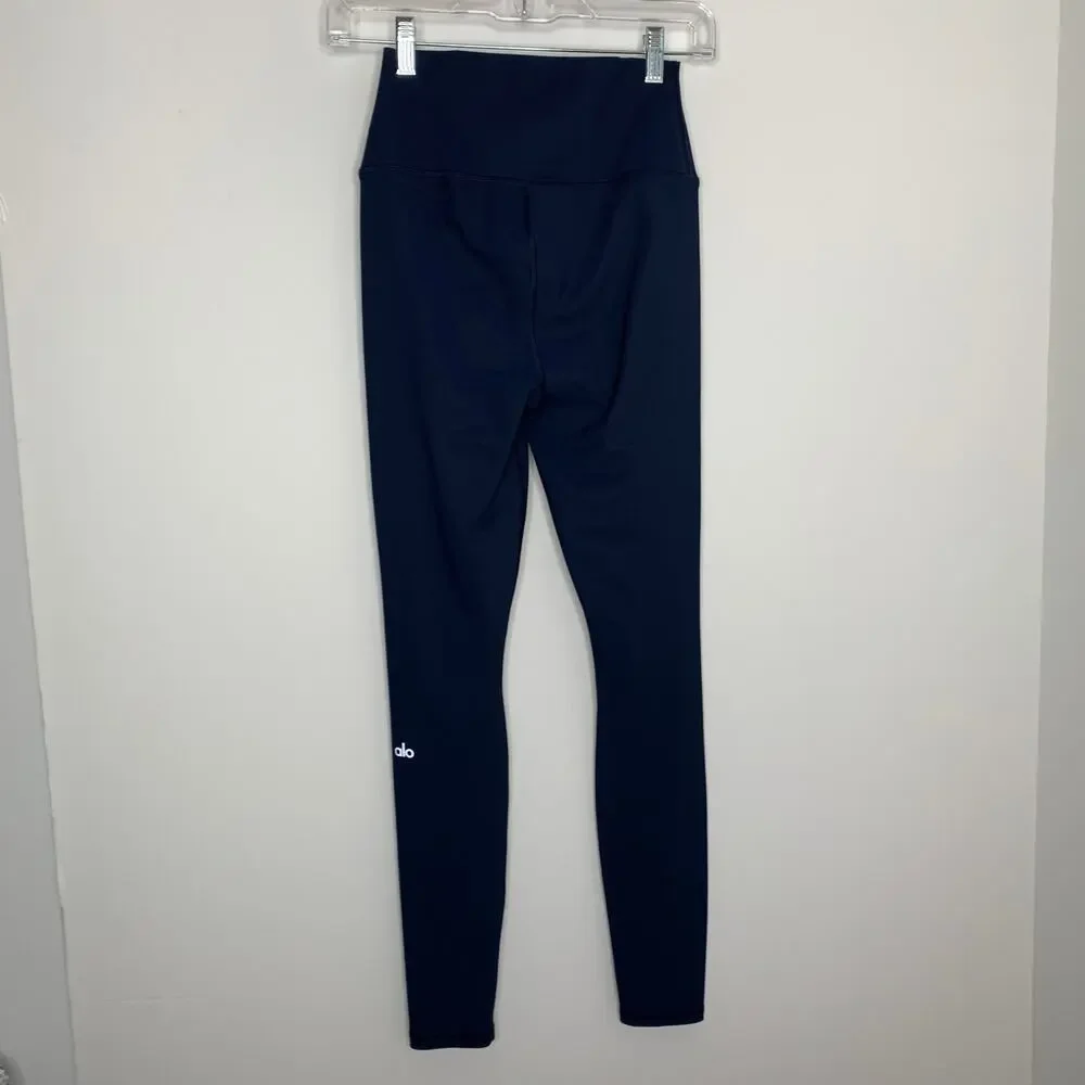 Alo Yoga High Waist Ripped Warrior Legging Navy Athleisure